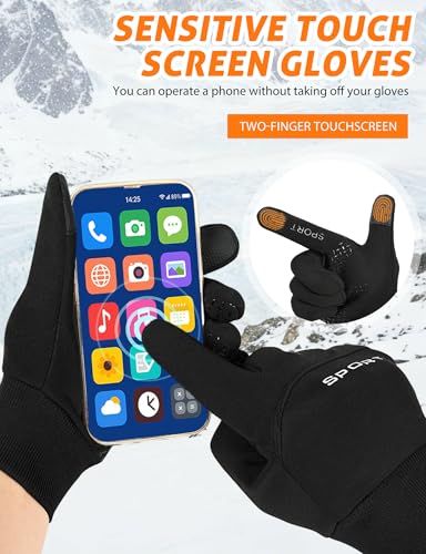 AURUZA Lightweight Running Winter Gloves,Windproof Cycling Gloves with Touch Screen Fingers for Men Women