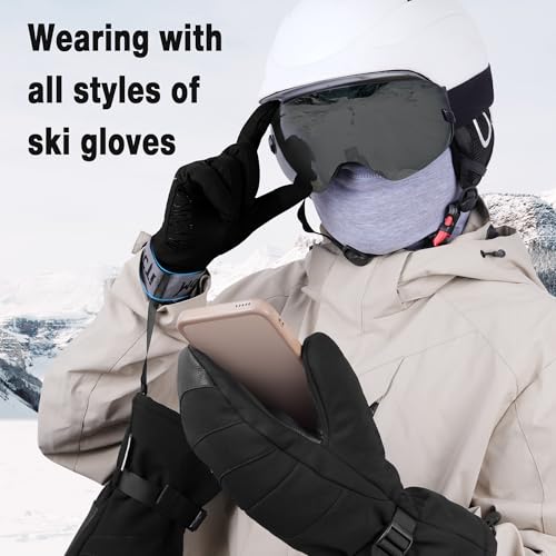 MCTi Lightweight Gloves Liners for Men Women, Touch Screen Gloves with Conductive Microfiber, Palm Silicone, for Running D...