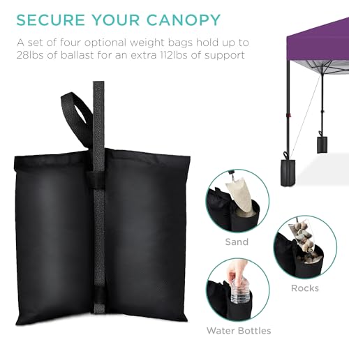 Best Choice Products 8x8ft 1-Person Setup Pop Up Canopy Tent Instant Portable Shelter w/ 1-Button Push, Case, 4 Weight Bag...
