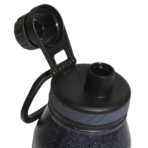 adidas 1 Liter (32 oz) Metal Water Bottle, Hot/Cold Double-Walled Insulated 18/8 Stainless Steel, Twill Black/Black/Grey F...