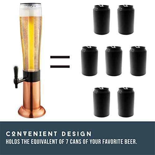 Hammer + Axe Beverage Dispenser – 88 oz Party Drink Dispenser with Ice Tube & Tap| Drink Fountain for Beer, Water, Iced Te...