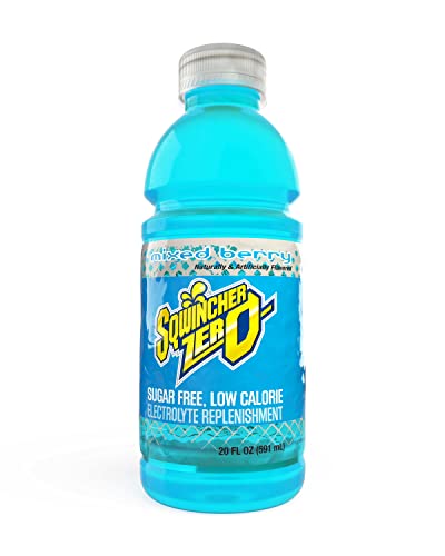 Sqwincher Zero Activity Drink Bottles | Mixed Berry Flavored | Sugar Free | Low Calorie | Low Sodium | Ready-To-Drink | El...