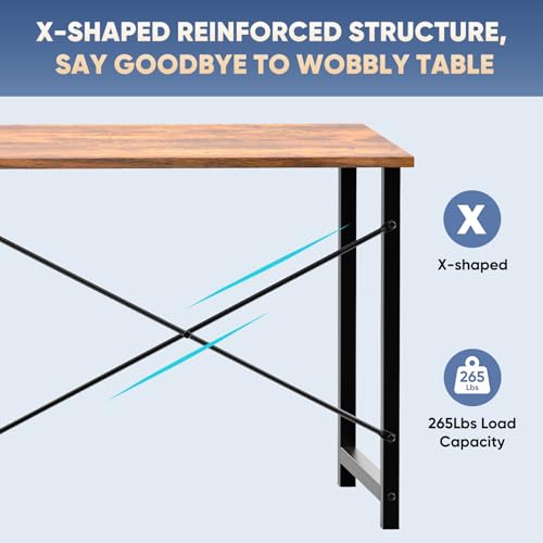 DUMOS 32 in Small Computer Desk for Home Office, Modern Study Work Table Simple Style for Bedroom, Writing Desks with X-Sh...