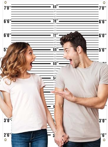 Zliisang 4.3 x 4.9ft Mugshot Backdrop for Photoshoot Arrested Height Photography Background Photo Booth Props Backdrop Mur...