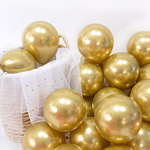 Latex Balloons, 100-Pack Different Sizes 18 12 10 5 Inch Party Balloon Garland Kit (Gold)