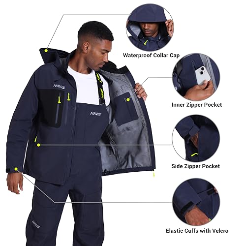 Men’s 3L-Gore Pro-Tex Waterproof Fishing Jacket & Bib Pants Set – Waders & Foul Weather Gear