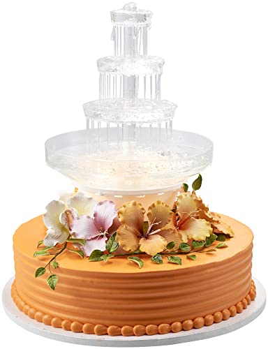 DecoPac 3-Tier Wedding Fountain Wedding Cake Decoration, Beautiful Water Fountain With Light Base, Easy To Set Up, Multicolor