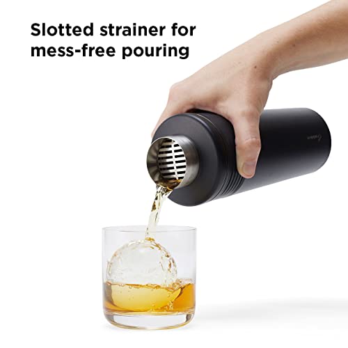 Rabbit Wine 18 oz Stainless Steel Cocktail Shaker, Multi-Use Stainless Steel Topper with 1.5 oz Jigger Cap and Strainer, B...