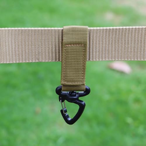 5Pcs Tactical Nylon Key Hooks with 360 Degree Swivel Snap Hook, Nylon Key D-Ring Holder or Belt Keeper for Molle Pouch