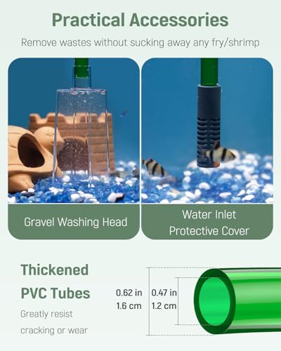 Pawfly Aquarium Water Changer Kit, Fish Tank Siphon Vacuum Cleaner with 6 Feet Long Hose and Extendable Tubing Manual Aqua...
