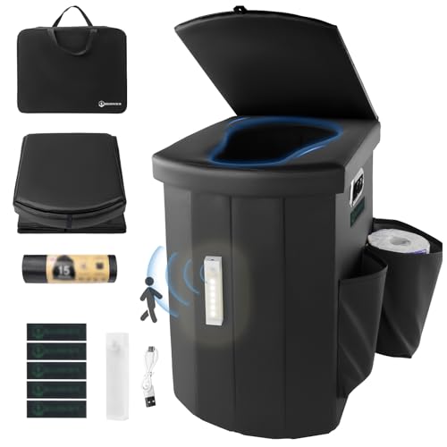 Brarvagur Upgrade XXL Portable Toilet Camping for Adults,17.5" Foldable Camping Toilet Portable, Portative Travel Toilet w...