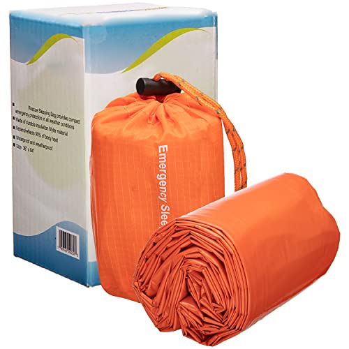 NovaMedic Emergency Sleeping Bag 5 Pack – 84"x36" Thermal Mylar Survival Bivy Sack – Waterproof, Lightweight & Compact Eme...