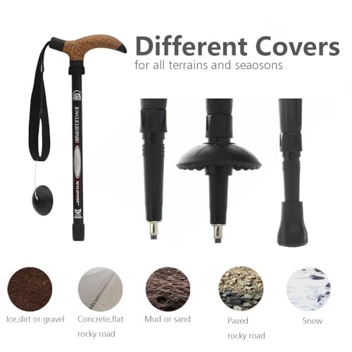 Aluminum Alloy Quick Lock Trekking Pole Anti-Shock Walking Stick Adjustable Cane Crutch for Mountains Trekking Hiking,Ultr...