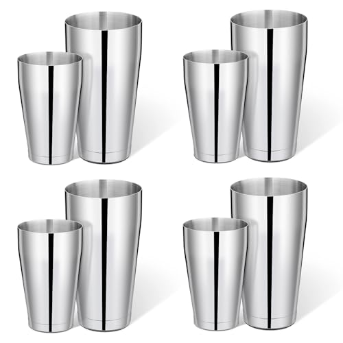 Mwellewm 8 Pcs Cocktail Shaker Boston Shaker Set Professional Bartender Kit Bar Stainless Steel Drink Shaker Bartending Ma...