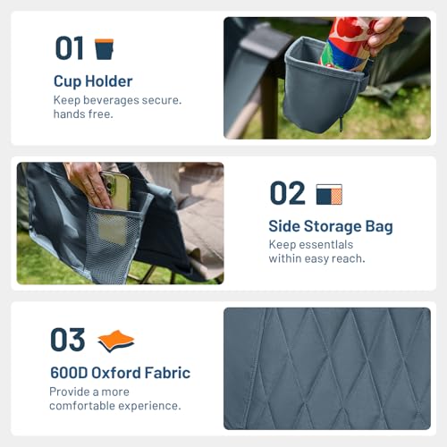 TIMBER RIDGE Hammock Camping Chair with Adjustable Backrest, Heavy Duty Folding Hammock Chair Supports 300lbs, Portable Ha...
