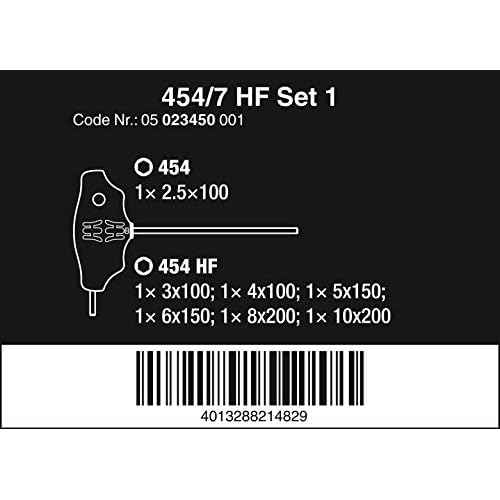 454/7 HF Set Metric 7pc T-Handle Hex drvr