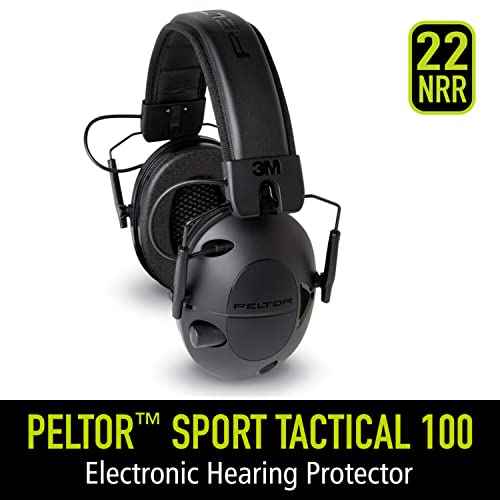 Peltor Sport Tactical 100 Electronic Hearing Protector, Ear Protection, NRR 22 dB, Ideal for the Range, Shooting and Hunting, TAC100-OTH
