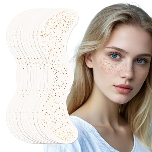 10 PCS Glitter Freckles Face Tattoo Gold Sparkle Star Freckles Face Glitter Makeup Patches Glitter Freckles for Face, Cute...