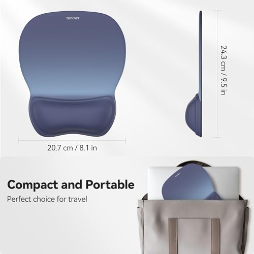 TECKNET Gel Mouse Pad with Wrist Rest, Ergonomic Office Mousepad with Wrist Support - Non-Slip & Smooth Surface Comfortabl...