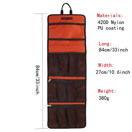Climbing Quickdraw Hanging Storage Bag, Carabiner Hook Gear Equipment Parts Collections, Durable Foldable Bundled Roll Ant...