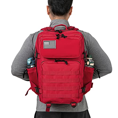 QT&QY 25L/45L Military Tactical Backpack For Men Molle Daypack 3 Day Bug Out Bag Hiking Rucksack With Bottle Holder