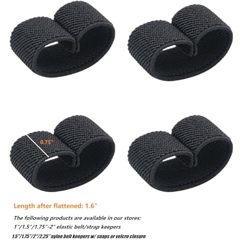 TACNEX Elastic Belt Keepers Strap Organizers Belt Loop Stays Backpack Straps Holder Retainer Band for 1.5" Wide Belts/Straps