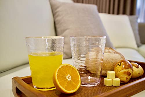 MARCUS HOME KLIFA- RIPPLE- 16 ounce, Set of 6, Acrylic Tumbler Drinking Glasses Cups, BPA-Free, Stackable Plastic Drinkwar...