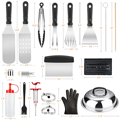 Griddle Accessories Kit, 140 Pcs Griddle Grill Tools Set for Blackstone and Camp Chef, Professional Grill BBQ Spatula Set ...