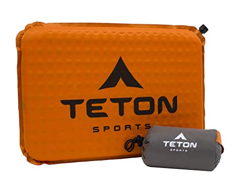 Teton Camping Seat Cushion; Stadium Seat; Office Chair; Car Pad; Inflatable, Orange