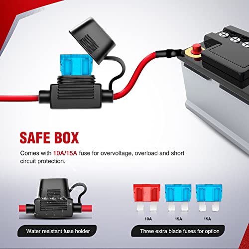 Nilight - 10009W - NI-WA05 LED Light Bar Wiring Harness Kit 12V On off Switch Power Relay Blade Fuse for Off Road LED Work...