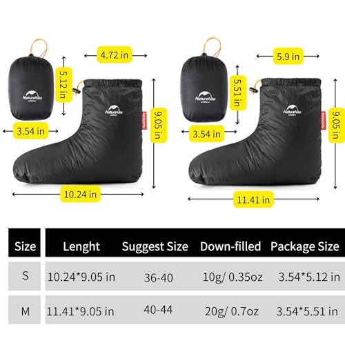Naturehike Ultralight Winter Goose Down Booties, Camping Warm & Cozy Down Sleeping Socks for Men & Women, Down Filled Slip...