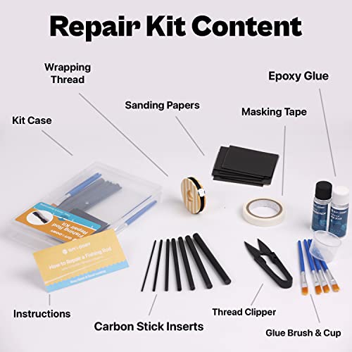Fishing Rod Repair Kit Complete,Full Supplies with Glue for Freshwater & Saltwater Broken Fishing Pole Repair with Carbon ...