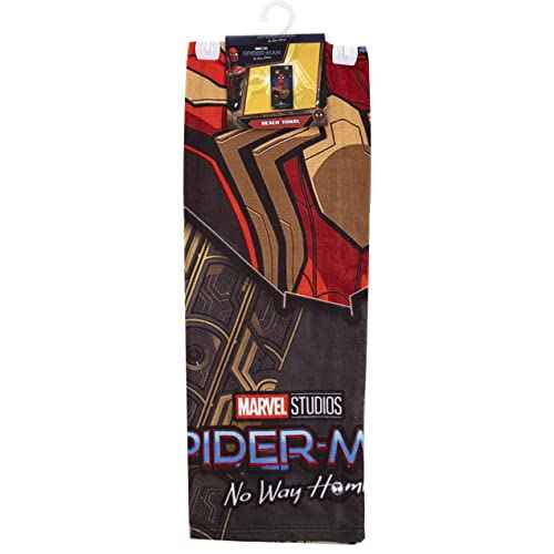 NORTHWEST Spider-Man Beach Towel, 30" x 60", Gold Spiders