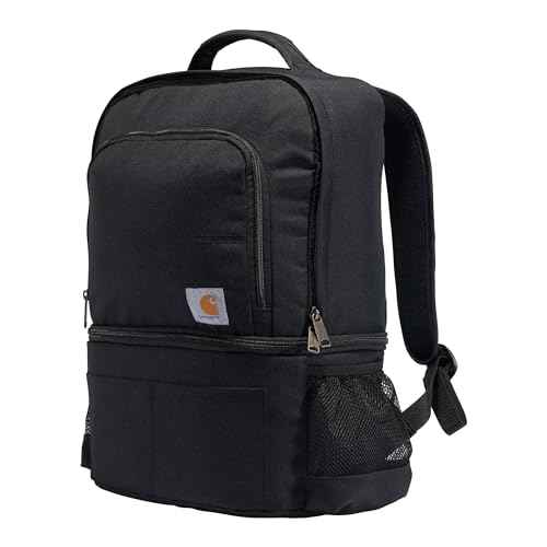 Carhartt Insulated 24 Can Two Compartment Cooler Backpack, Fully-Insulated Base, Durable Water-Resistant for Camping, Beach & Travel