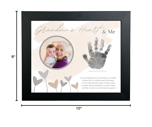 Baby Child Keepsake Handprint Frame for Grandma with Poetry - Loving Gift for Grandma for Christmas, Mother's Day- Made in USA