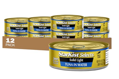 StarKist Selects Solid Light Tuna in Water Can, Tuna in Water , 4.5 Ounce (Pack of 12)