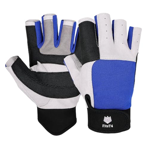 FitsT4 Sports Sailing Gloves 3/4 Finger and Grip Great for Sailing, Yachting, Paddling, Kayaking, Fishing, Dinghying Water...