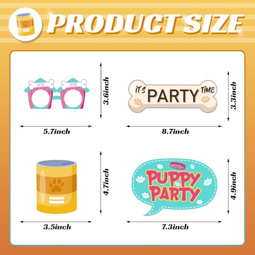 Maicaiffe Dog Photo Booth Props - 25 Pcs Puppy Party Selfie Props Favors Supplies - Baby Shower Pet Dog Birthday Party Cen...