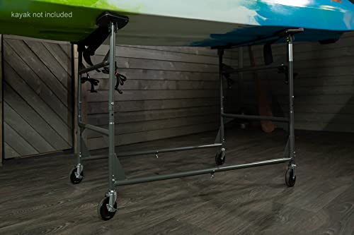 SPAREHAND Watercraft Rigging Rack - Lockable Caster Wheels ‎Station Rack with 250 lbs. - Self-Adjusting Pads for Fishing K...