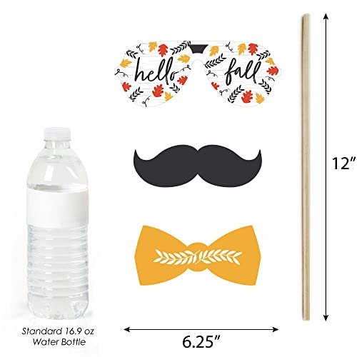 Big Dot of Happiness Fall Pumpkin Photo Booth Props - Thanksgiving Pumpkin Patch Photo Props and Decorations - 20 Count