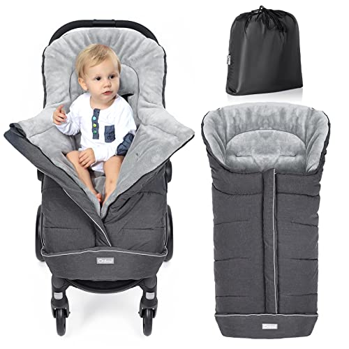 Orzbow Universal Stroller Footmuff, Winter Baby Bunting Bag for Stroller - Baby Sleeping Bag with Coral Fleece Lining for ...