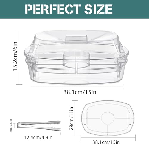 Chilled Serving Platters,Chilled Veggie Tray with Lid,Ice Serving Platters and Trays Cold Travel,Fruit Ice Serving Tray,Ap...