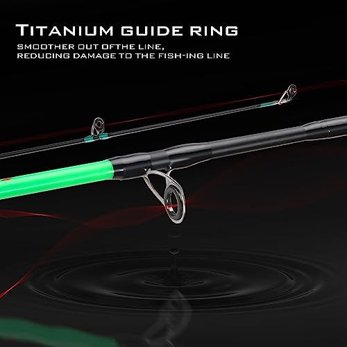 Sougayilang Spinning Reel and 2-Piece Fishing Rod Combo, Durable Graphite & Fiberglass Rod, Split-Grip Cork Handle,Right/L...