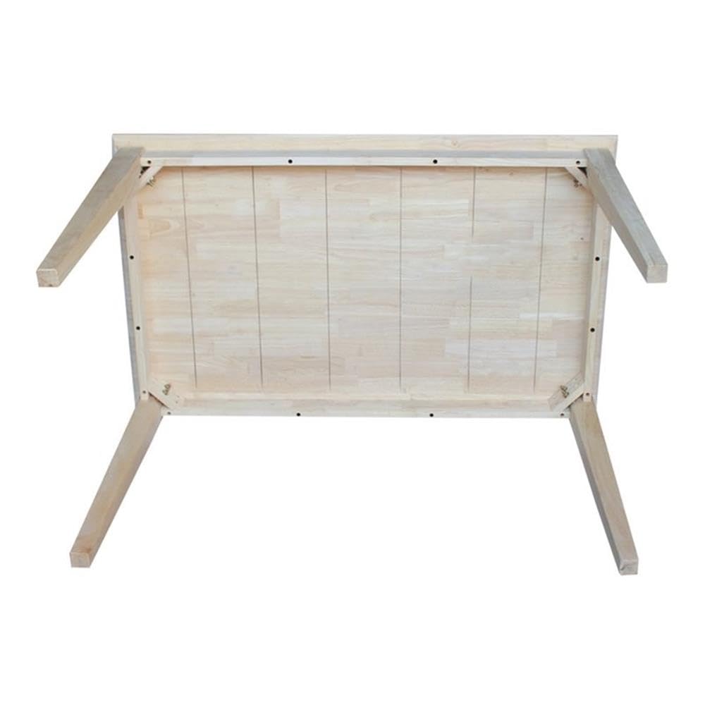 International Concepts Table Top Solid with Wood Standard Height Shaker Legs, 30 by 48-Inch, Unfinished
