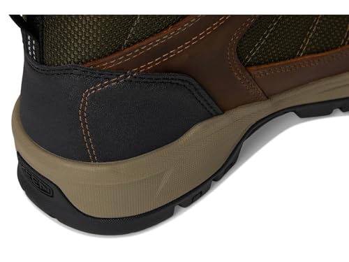 KEEN Utility Men's Skokie Hiker Style Mid Height Soft Toe 90 Degree Waterproof Work Boots, Forest Night/Black, 7 D