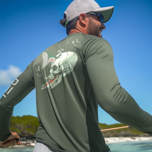Palmyth Fishing Shirts for Men Long Sleeve UPF 50+ T Shirt Sun Protection Tee
