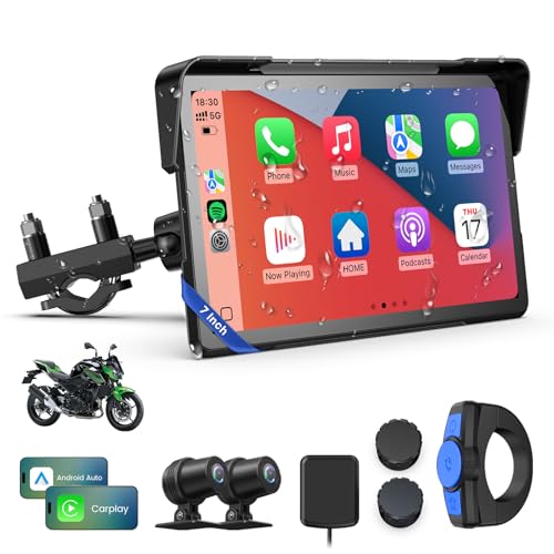 WonVon Motorcycle CarPlay Screen with Android Auto – 7” Waterproof GPS, Pantalla para Moto, Apple CarPlay, Navigation Syst...