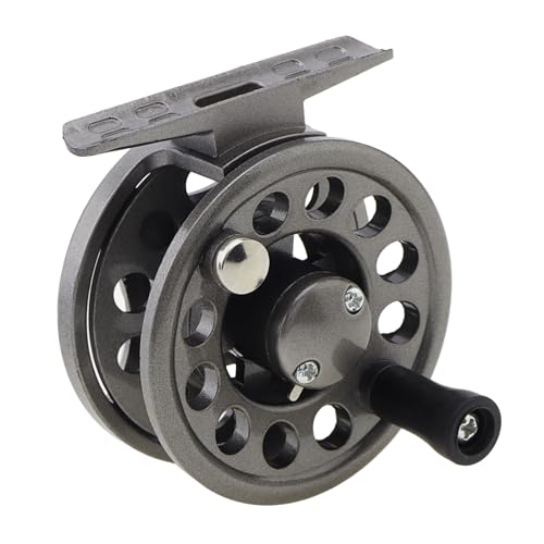 Fly Fishing Reel Wheel, Fly Ice Fishing Spinning Reels, Lightweight Spinning Reels for Freshwater Saltwater (Gray, 2.44 in...