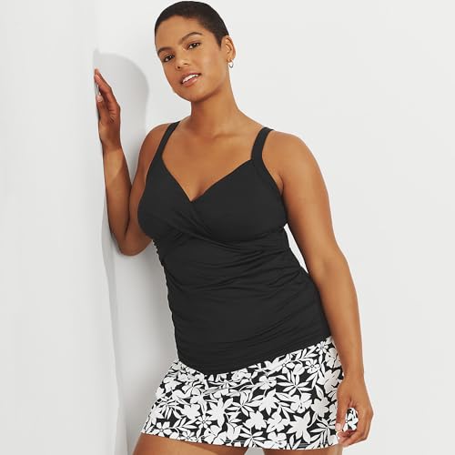 Lands' End Women's Chlorine Resistant Wrap Tankini Swimsuit Top