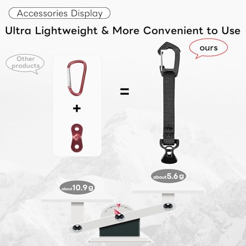 4 Pack Guy Lines-Ultralight Tent Cords with Locking Carabiner Clip, 2mm 100% Nylon Guylines Ropes for Outdoor Camping Tent...